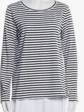 MaxMara Black and White Striped Long Sleeve Tee